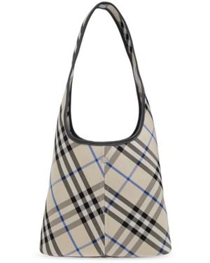 Burberry Checked Small Shoulder Bag - White