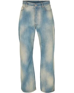 Off-White c/o Virgil Abloh Solid-Color Casual Trousers - Blue