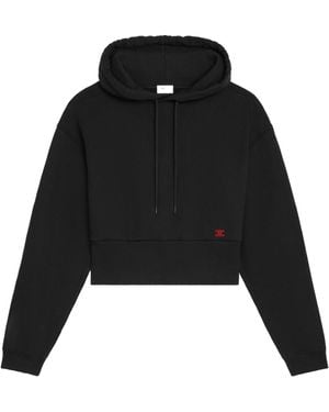 Celine Cropped Hoodie - Black