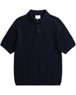 Norse Projects Waffle-Knit Polo Shirt - Blue