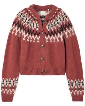 Doen Long-Sleeved Cardigan - Red