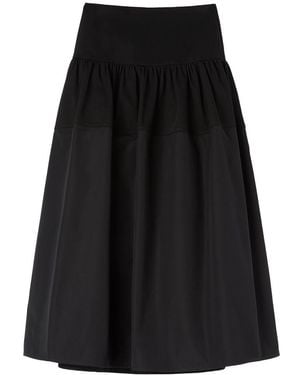 Jil Sander High-Waist A-Line Tiered Skirt - Black