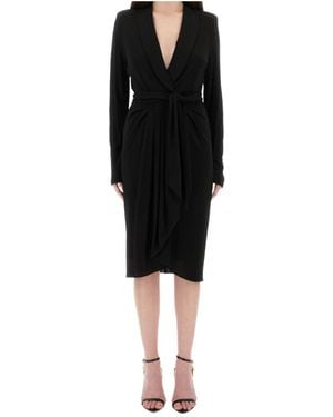 Tom Ford Long Sleeve Wrap Dress - Black