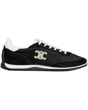 Celine Racer Low Lace-Up Sneaker With Triomphe - Black