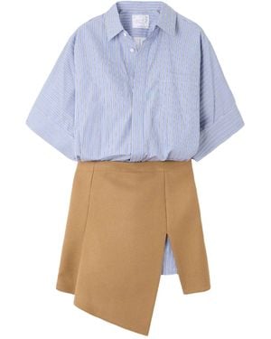 Sacai Asymmetric Shirtdress - Blue