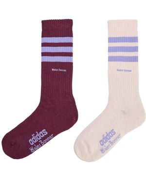 Adidas by Wales Bonner Wales Bonner 3-Stripes Socks - Purple