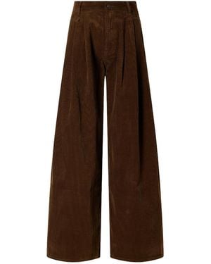 R13 Cotton-Corduroy Wide-Leg Pants - Brown