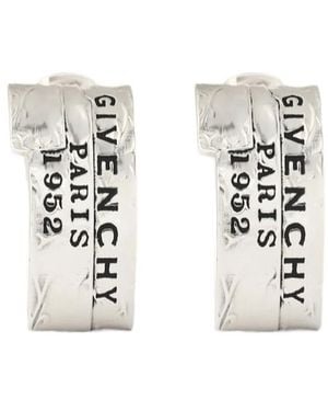 Givenchy Logo Engraved Tape Earrings - White