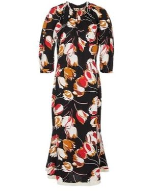 Marni Floral-Printed Dress - Red