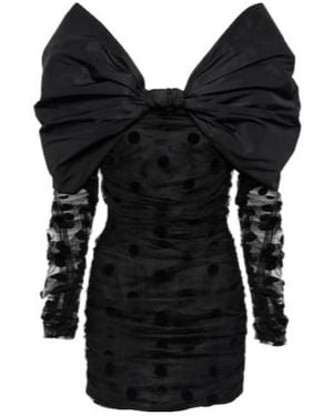 Nina Ricci Polka-Dot Tulle Minidress - Black