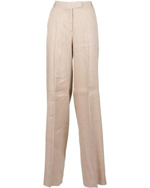 Marella Wide-Leg Casual Trousers - Natural