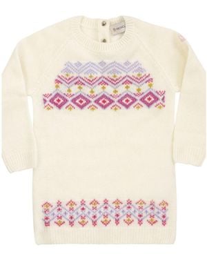 Moncler Geometric-Print Knit Dress - Pink