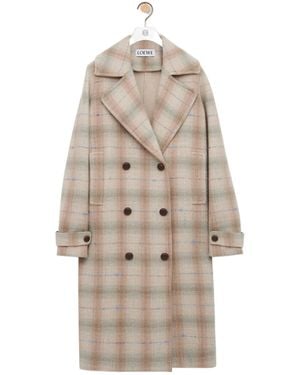 Loewe Medium-Weight Checked Coat - Natural