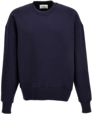 Ami Paris Crewneck Long-Sleeved Sweatshirt - Blue