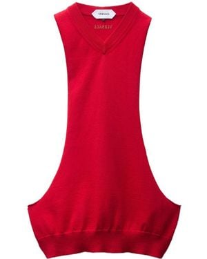 Versace Knitted Cotton Top - Red