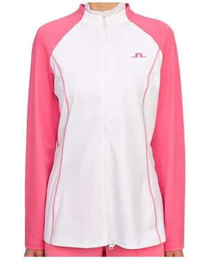 J.Lindeberg Zippered Long-Sleeved Casual Jacket - Pink