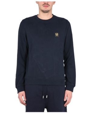 Belstaff Logo Patch Crewneck Sweatshirt - Blue