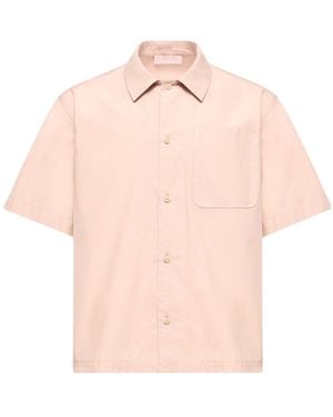Moncler Cotton Poplin Short Sleeve Shirt - Pink