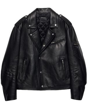 Prada Leather Biker Jacket - Black