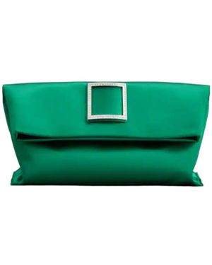 Roger Vivier Trompette Chain Clutch Bag - Green