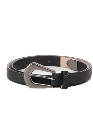 Brunello Cucinelli Buckle-Fastening Leather Belt - Black