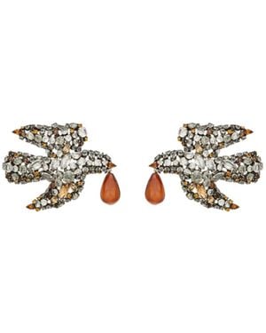 Saint Laurent Dove Earrings - White