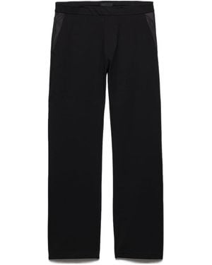Prada Fleece Pants With Re-Nylon Details - Black