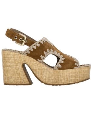 Mou Backstrap Platform Sandals - Metallic