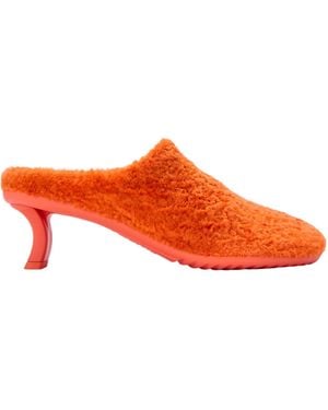Loewe Mules Dive En Peau Lainée - Orange