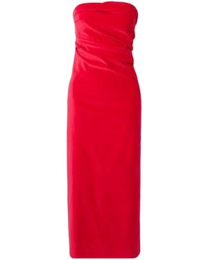 TOVE Sabella Strapless Ruched Dress - Red