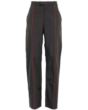 Ferragamo Ferragamo Contrasting-Trim Straight-Leg Track Trousers - Grey