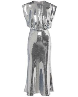 David Koma Gathered Sequined Midi Dress - Grey