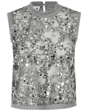 Baum und Pferdgarten Sequin Sleeveless Top - Grey