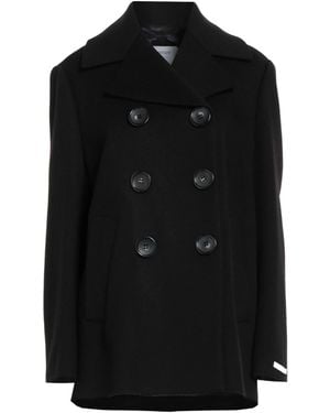 Sportmax Double- Long-Sleeve Coat - Black