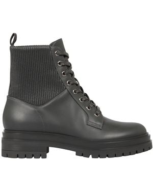 Gianvito Rossi Martis 20 Ribbed-Detail Combat Boots - Black