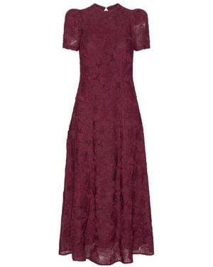 ROTATE BIRGER CHRISTENSEN Flower Flared Midi Dress - Purple