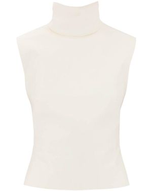 Dries Van Noten Logo High-Necked Blouse - White