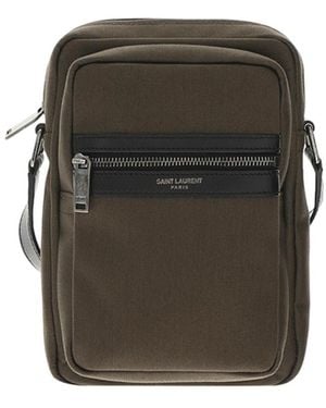 Saint Laurent Zipper Oblique Span Package - Green