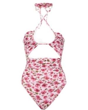 Magda Butrym Floral Halterneck Swimsuit - Pink