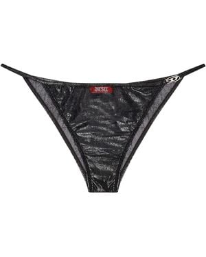DIESEL Metallic-Effect String Briefs - Black