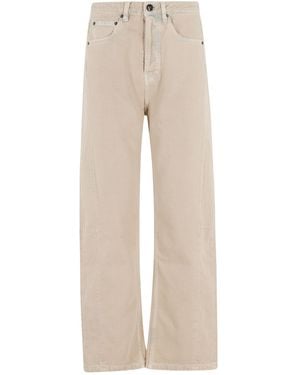 Semicouture Rounded-Leg Jeans - Natural