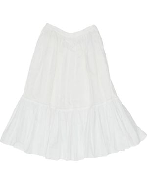 Jil Sander High Waist Pleated Skirt - White