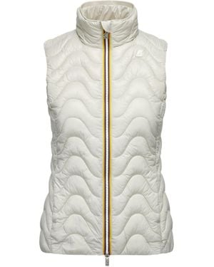 K-Way Quilted Zipper Vest - White