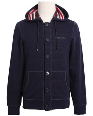 Armani Jeans Logo With Hat Casual Jacket - Blue