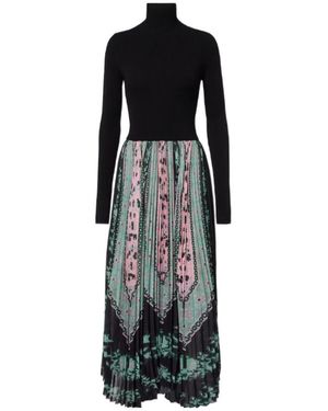 La DoubleJ Moondance Plissé Satin Midi Dress - Black