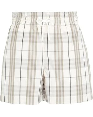 Burberry Plaid Shorts - White