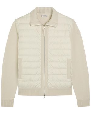 Moncler Quilted Wool And Shell Jacket - White
