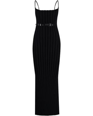 Alexander Wang Belted Square-Neck Dress - Black
