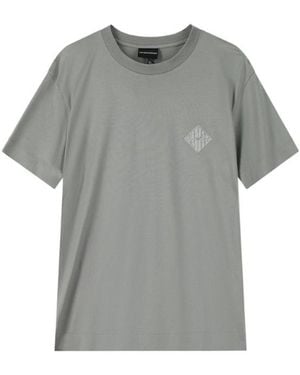 Emporio Armani Slim-Fit Lyocell-Blend Jersey T-Shirt With Logo Patch - Grey