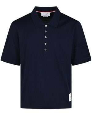 Thom Browne Bar Ottoman Polo Shirt - Blue